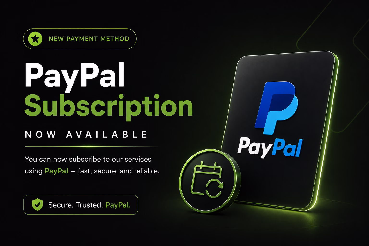 PayPal Subscription Now Available on MAXKO Hosting